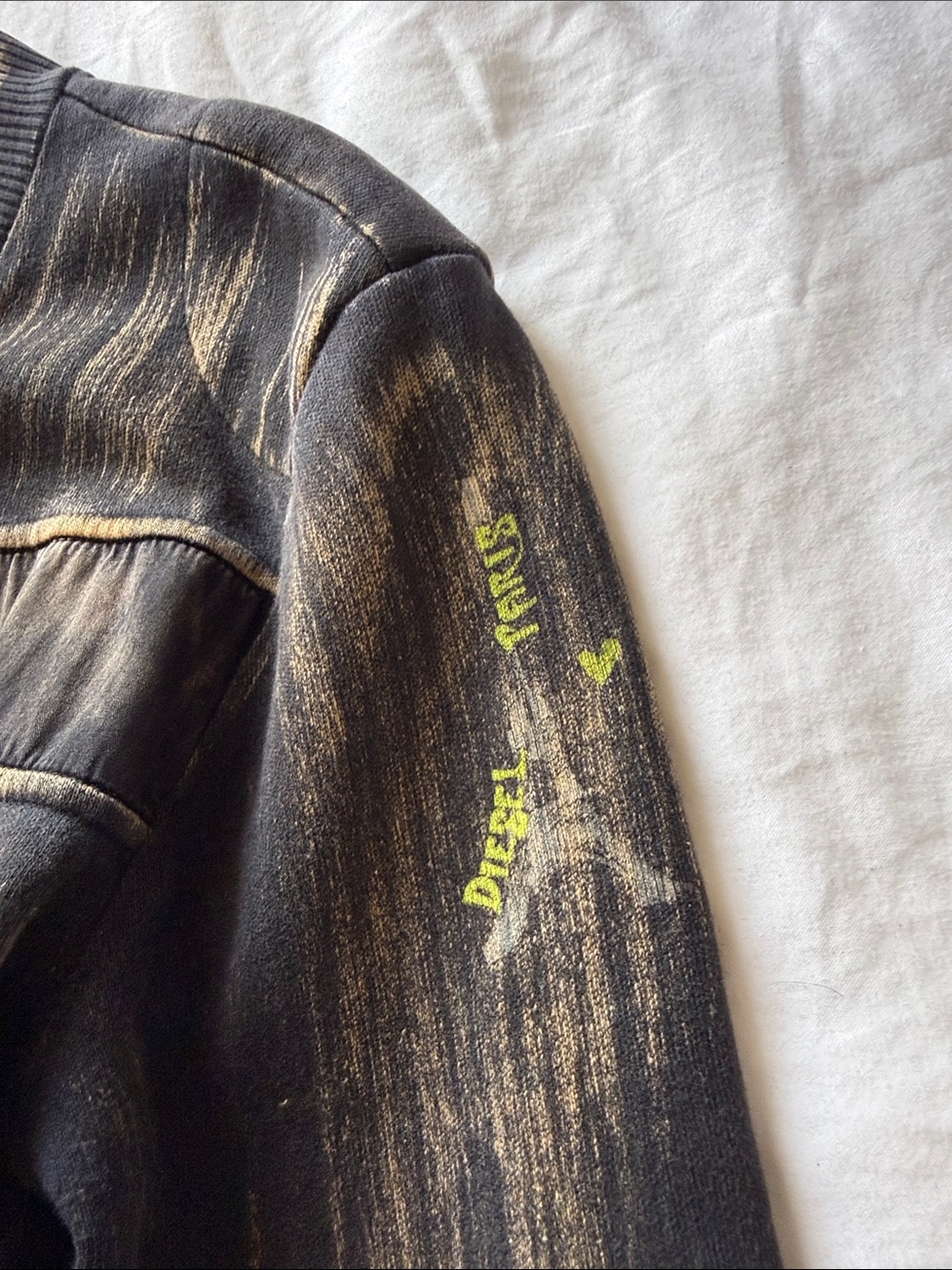 Vintage Diesel Women's Black & Bronze Washed Zip-Front Jacket - Picture 2 of 7